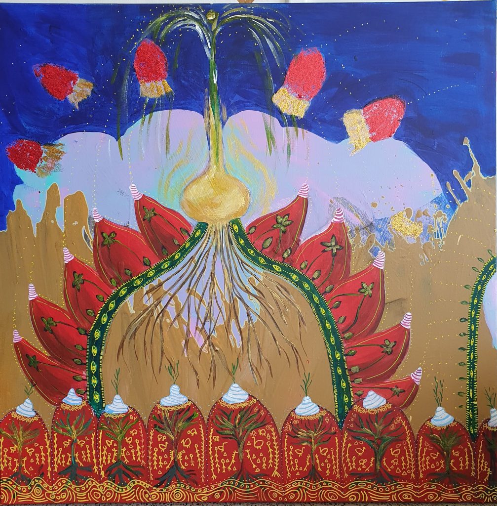 Sampo /Milkyway, 100x100, 2023, akrylic